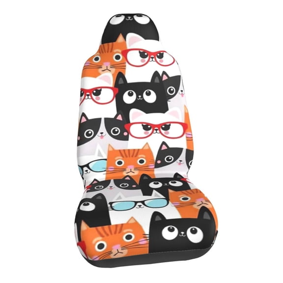 Cute Cat Car Seat Covers Stretch Car Seat Protectors Universal Fit
