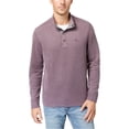thumbnail image 1 of Tommy Bahama Mens Cold Springs Mock-Collar Henley Sweater, Purple, Small, 1 of 1