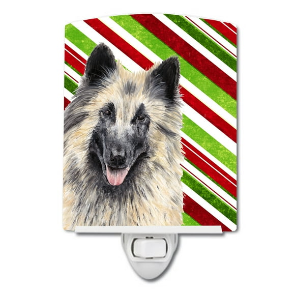 Belgian Tervuren Candy Cane Christmas Ceramic Night Light