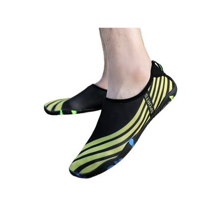 

Woobling Unisex Yoga Shoe Barefoot Water Shoes Slip Resistant Aqua Socks Indoor Sneakers Anti-Slip Athletics Quick Dry Comfort Striped Yellow 7
