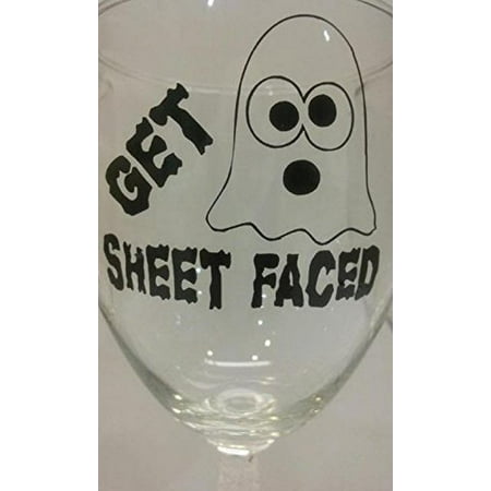 HALLOWEEN DECOR ~ GET SHEET FACED ~ HALLOWEEN ~: GLASS DECAL, Qty 4 Decals THESE ARE NOT WINDOW