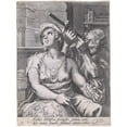 thumbnail image 2 of Cornelis Jacobsz Drebbel 15x18 Black Ornate Wood Framed Double Matted Museum Art Print Titled - Astronomy (C. 1597), 2 of 5