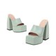 thumbnail image 2 of Sandalias de plataforma para mujer Sexy Square Peep Toe Slip On Chunky High Heel Sandals Date Dress Pumps Wmkox8yii  ytu5687, 2 of 5