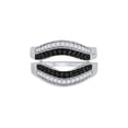 thumbnail image 2 of 10kt White Gold Womens Round Black Color Enhanced Diamond Wrap Ring Guard Enhancer 1/2 Cttw, 2 of 4