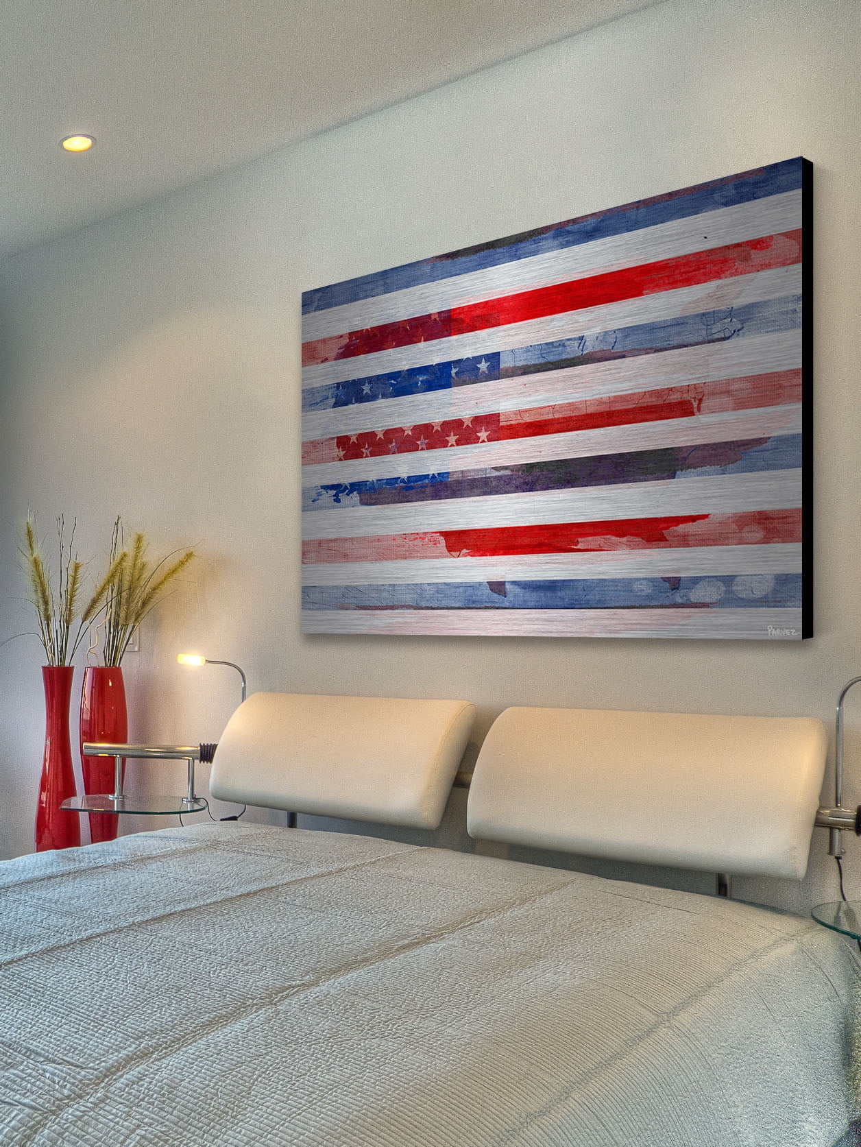 Parvez Taj "Striped Glory" Print on Brushed Aluminum