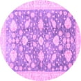 thumbnail image 1 of Ahgly Company Indoor Round Oriental Purple Traditional Area Rugs, 3' Round, 1 of 4