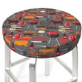 thumbnail image 3 of Bingfone BBQ Icons Padded Round Bar Stool Cover Cushion with Elastic Fabric Round Chair Seat - BBQ Icons, 3 of 7