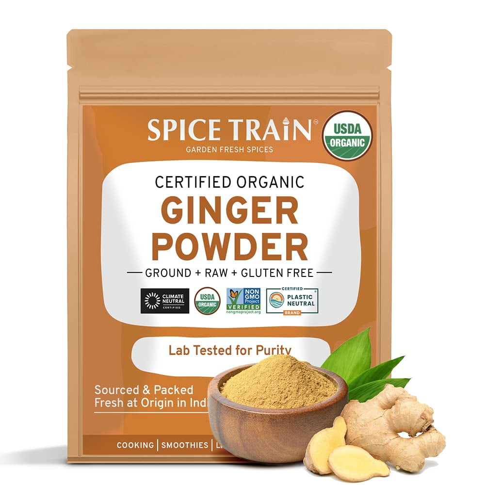 SPICE TRAIN, Organic Ginger Powder (454g/16oz) 100 Raw Ground Ginger