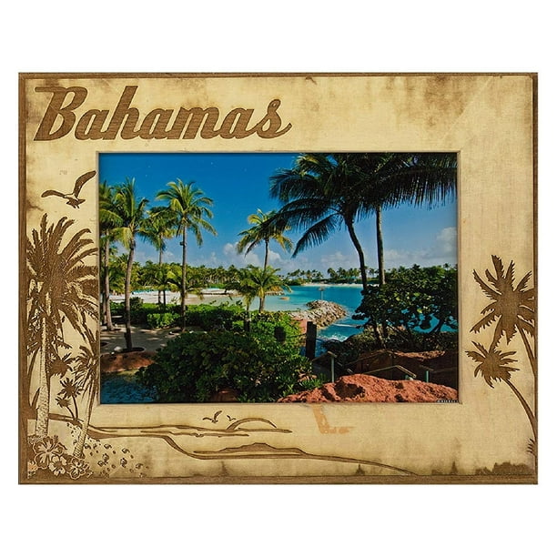 Bahamas Laser Engraved Wood Picture Frame (5 x 7)