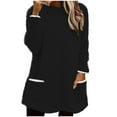 thumbnail image 2 of Xdegoge Fuzzy Fleece Long Sweatshirt for Women Thick Sherpa Crew Neck Long Sleeve Tops with Pocket Casual Loose Pullover Loungewear 2025 Winter Warm Outfits, 2 of 5
