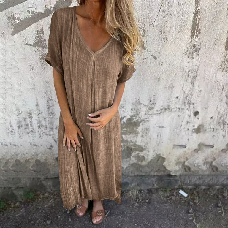 embroidered linen dress zara Azurea Linen Embroidery Dress | Larili main image 1