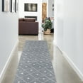 thumbnail image 4 of Washable Skid-Resistant Runner Rug Geometric Blue/Grey 24" x 96", 4 of 9