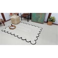 thumbnail image 1 of Natural Jute Scalloped Rug, Natural Jute Rug, Bohemian Scallop Rug, Boho Decor Rug, Area Rug, Handwoven Jute Rug, Custom Rug, Decorative Rug (5x7 feet Jute Rug, White+Black), 1 of 1