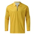 thumbnail image 2 of Gubotare Polo Shirt Men's Long Sleeve Polo Shirts Casual Stylish Cotton Golf Polo Shirts,Yellow M, 2 of 4