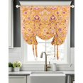 thumbnail image 5 of Orange Yellow Boho Tie Up Curtains for Window, Thermal Insulated Balloon Shade Adjustable Rod Pocket Curtains Valance Panels for Kitchen Bathroom Cafe 52 x 63 Vintage Shabby Abstract Geometric Art, 5 of 6