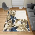 thumbnail image 2 of Floral Turkish Area Rug, Flowers in Watercolor Style Effect Illustration of Peonies Spring Inspired Print, Soft Carpet for Living Room Decor with Distressed Look, 4' X 5.7', Dark Khaki, by Ambesonne, 2 of 4