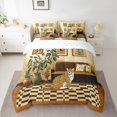 thumbnail image 2 of Castle Fairy Wildlife Leopard Bedding Comforter Set,Bohemian Leaves Full Bedding Set, 2 of 8