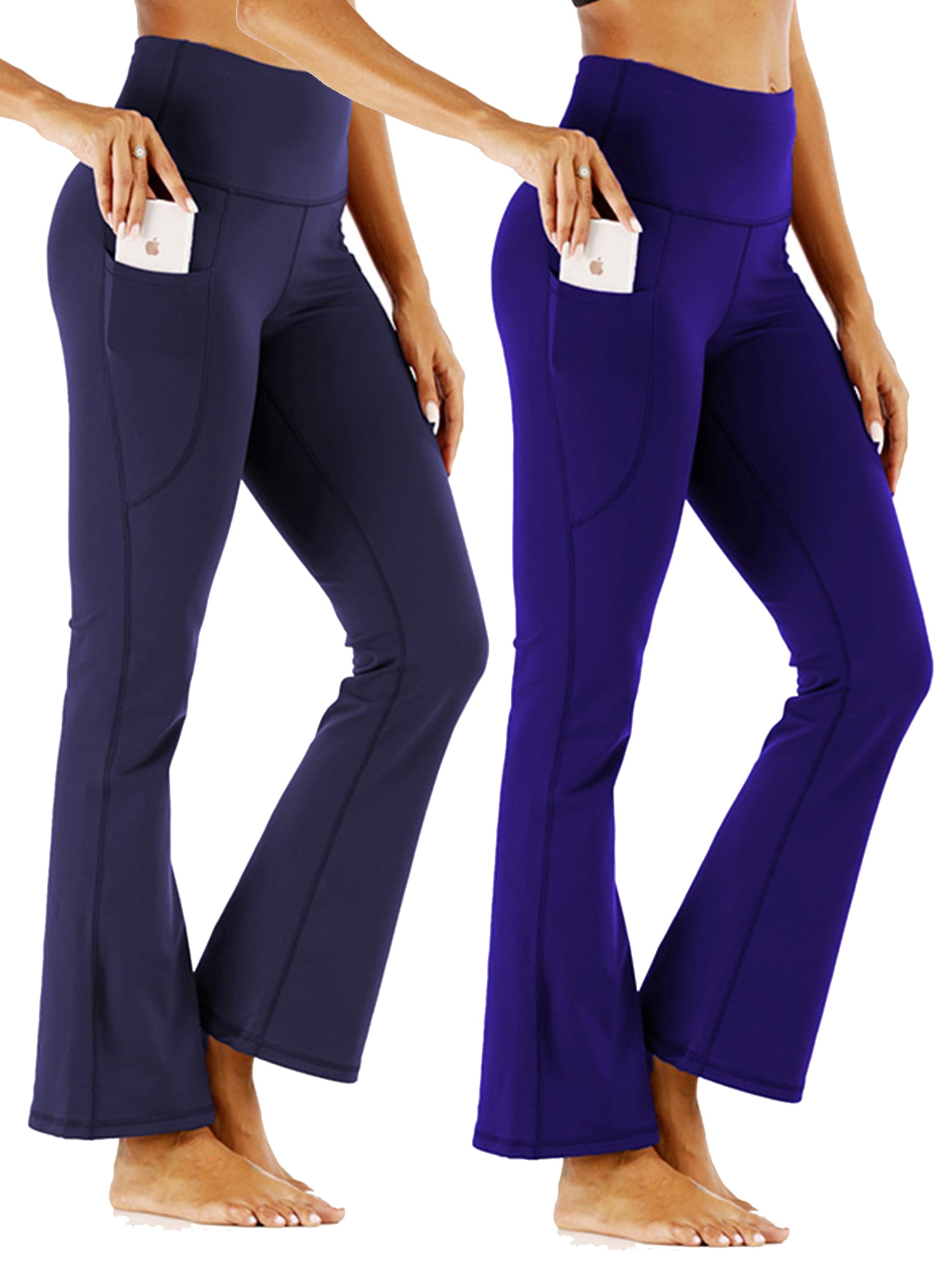 ALONG FIT Bootcut Yoga Pants for Women with Pockets Bootleg Dress Pants High-Waisted-Tummy-Control-Flared-Workout-Pants 