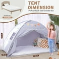 thumbnail image 4 of Toddler Bed Tent Canopy: Lights & Flags Indoor Floor Bed Kids Tent Playhouse - Portable & Foldable Twin Bunk Bed Curtains - Girls & Boys Bedroom Privacy Space Sleeping Tents Gifts (Gray), 4 of 12