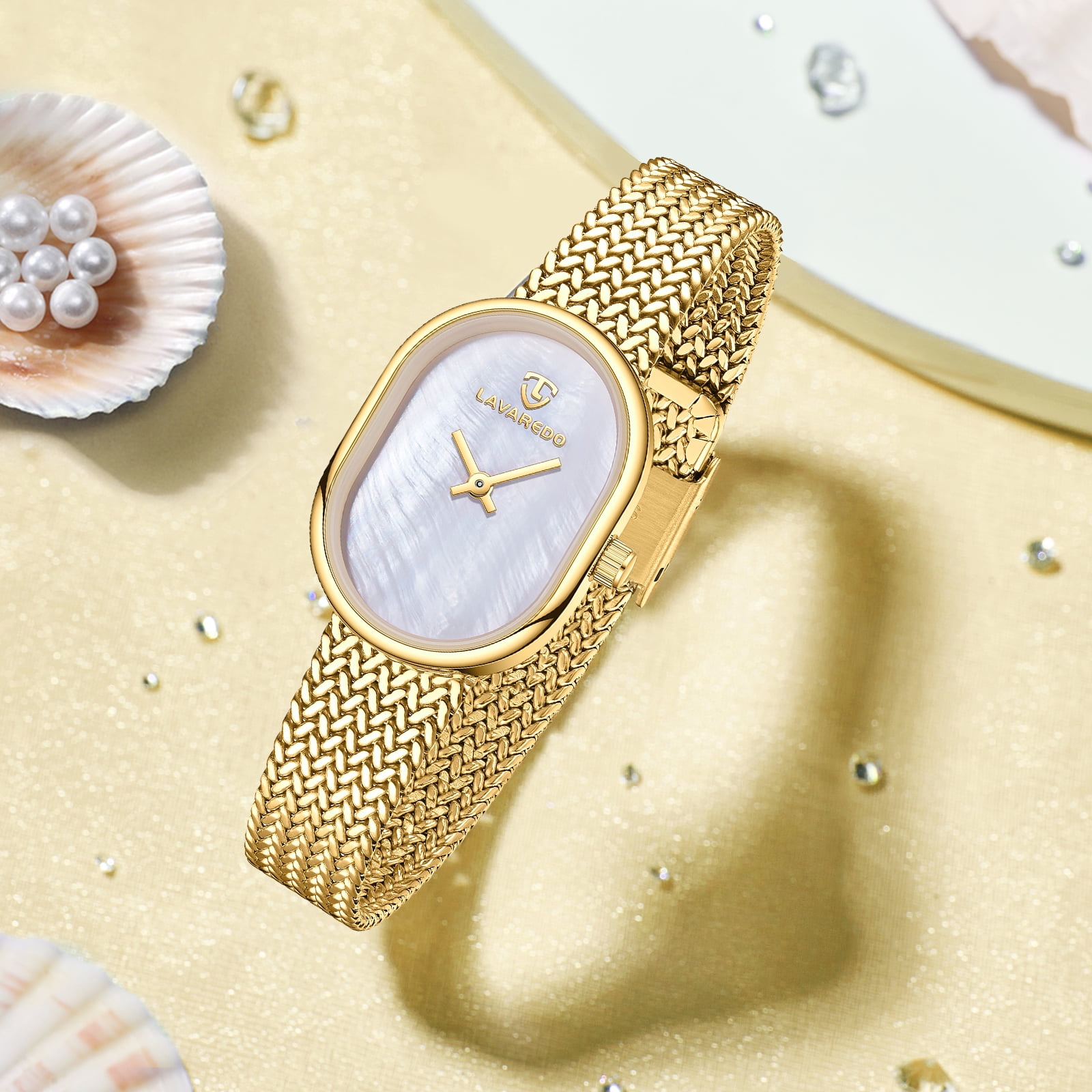 Elegant Watches for Women Oval Minimalist Dial Stainless Steel Band Woman Watch,3ATM Water Resistant, Perfect Gift for Women