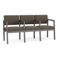 thumbnail image 1 of Lenox Steel Reception Waiting Room 3 Seats Chair / Charcoal Steel / Brown, 1 of 5