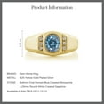 thumbnail image 6 of Gem Stone King 18K Yellow Gold Plated Silver Men's Ring Persian Blue Moissanite Created Sapphire (1.44 Cttw), 6 of 6