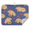 thumbnail image 3 of Funny Capybara Strawberry Prints Drying Dish Mat Quick Drying Absorbent Soft Durable for Kitchen 16" x 18", 3 of 10