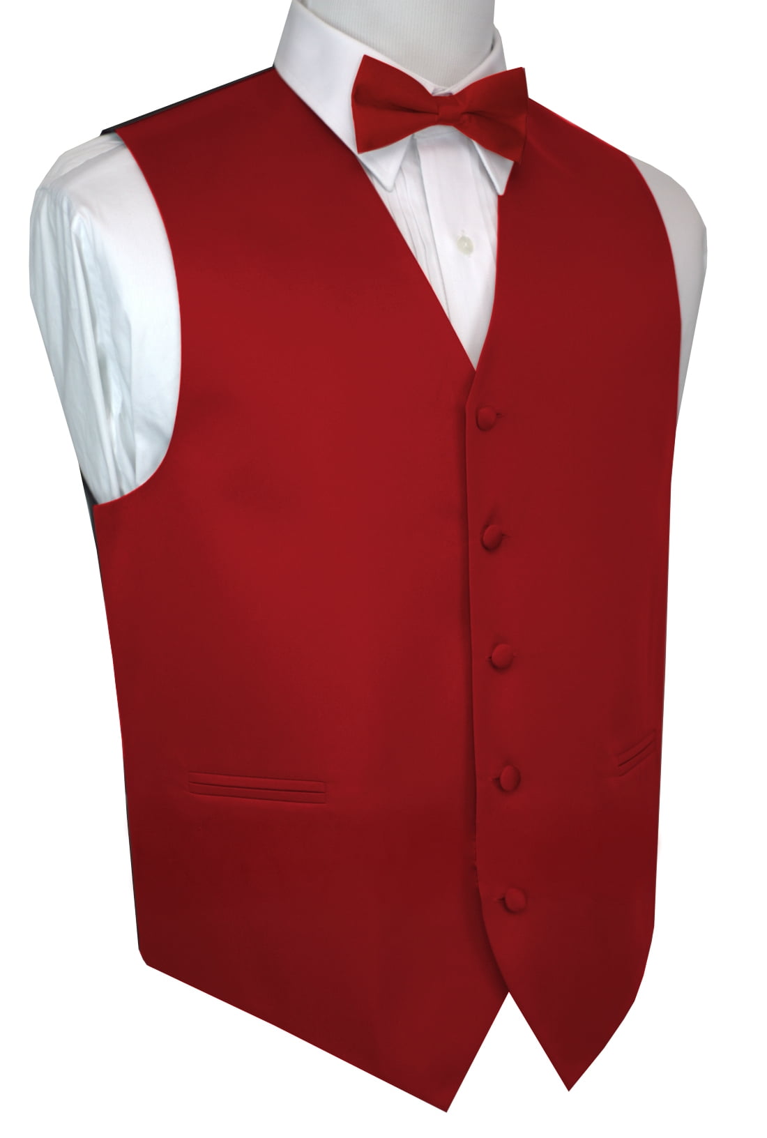 Italian Design, Men's Tuxedo Vest, Bow-tie - Scarlet - Walmart.com