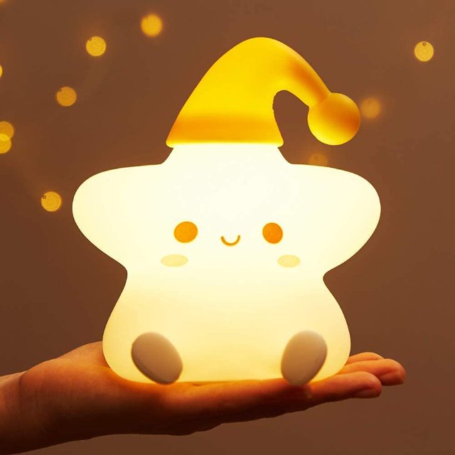 Lindas luces de noche para bebés, luces para niños, 7 colores, luces de noche de estrellas, luces de noche de estrellas portátiles, luces de batería recargables USB, luces de noche de estrellas para JAMW Sencillez
