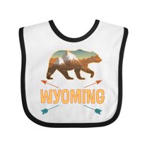 Inktastic Wyoming Vacation Bear Silhouette Boys or Girls Baby Bib