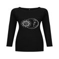 thumbnail image 2 of T-shirt à Manches Courtes pour Femmes, Hauts Grande Taille, Tunique Décontractée à Col en V, Blouse Ample, 2 of 2