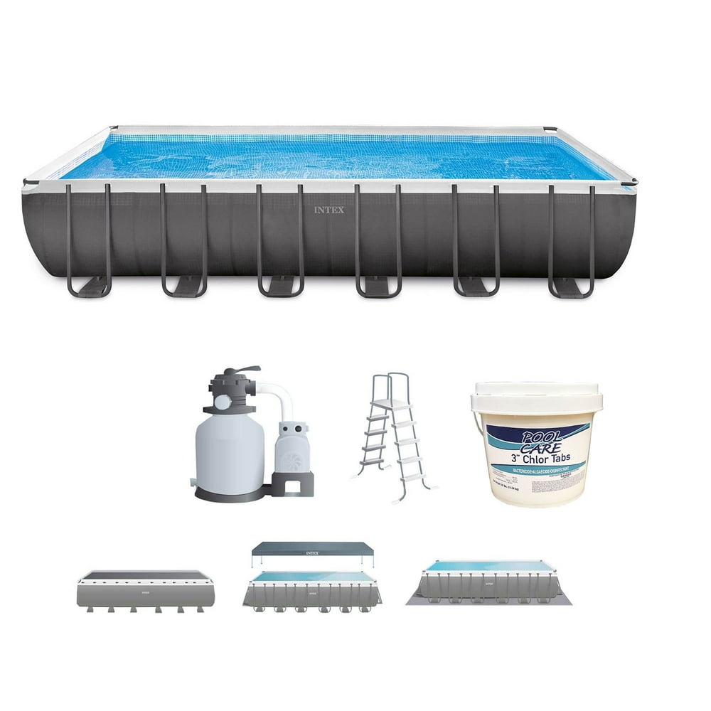 Intex 24' x 12' Ultra XTR Frame Swimming Pool with Pump & Chlorine
