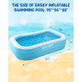 thumbnail image 3 of Naipo 95In Inflatable Swimming Pool Family Inflatable Pool Full-Sized Blow Up Pool Square Easy Set 95''*56''*22'' For Summer Play, 3 of 10