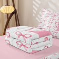thumbnail image 5 of Manfei Cartoon Bowtie Pattern Zipper Full Size Comforter Sets with Fitted Sheet and 2 Pillowcases,Letter T Print Zipper Bedding Set,Pink Reversible,4pcs, 5 of 7