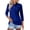 Blue, variant on Women's Solid Color Polo Shirts 3/4 Sleeve Button Down Collared Shirts Business Casual Work Tops Athletic Tennis Golf Shirt 3 Buttons Spring & Autumn Work Basic Blouse Blue L