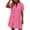 Hot Pink, variant on Womens Summer Lace Dresses Eyelet Casual Flowy Babydoll Swing Short Sleeve V-Neck Tunic Dress Light Blue S