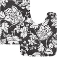 thumbnail image 4 of GZHJMY Hawaiian Black Floral Bathroom Rug Rectangular Bath Mat Non Slip Bath Rugs Absorbent Shaggy Bathmats for Sink Shower 16" x 24", 4 of 7