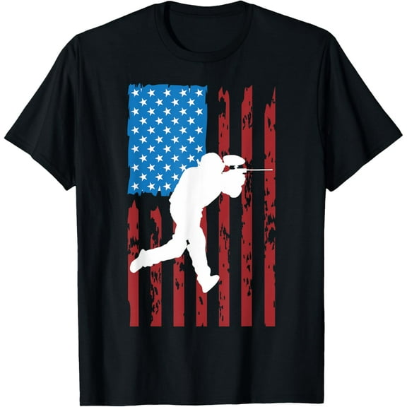men and women can wear，Paintball American Flag, Paintballing, Paintball T-Shirt