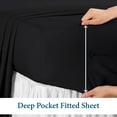 Picture of Sathi Linen 600 Thread Count  100% Cotton 4-Pcs (1-Flat Sheet +1- Fitted Sheet + 2-Pillow Cover ) Sheet set Color Black Solid Size Full Size Deep 15 Inch  Pattern Solid 