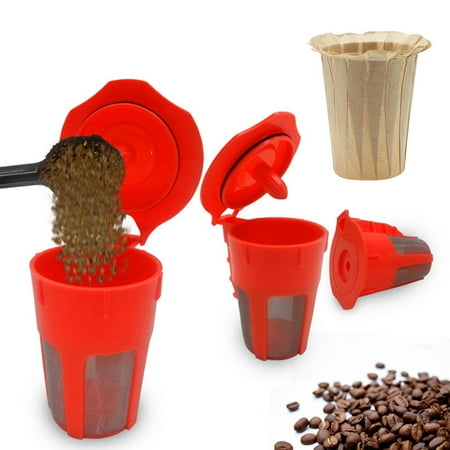 

Taize 100Pcs Disposable Coffee Papers Filter with Plastic Filter Cup for Keurig 2.0