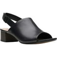 thumbnail image 2 of Clarks Elisa Lyndsey Open Toe Heel Women's Sandal Black Leather 26142655, 2 of 7