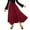 Wine#skirts for women#51, variant on Hesxuno Women's Asymmetrical Skirt Maxi Smocked Elastic Waist Skirts Casual Loose Fit Drawstring Skirts Beach Boho Flowy Retro Skirts White M