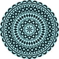 thumbnail image 1 of Ahgly Company Tapis d'Intérieur Lavables en Machine, Ronds, Bleus, Transitionnels, 4' Ronds, 1 of 7
