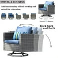 thumbnail image 4 of Ovios Outdoor Patio Furniture Set with 360 Degree Swivel Rocking Chairs 7 Pieces All Metal Frame Weather Wicker Patio Sectional Sofa with Coffee Table, 4 of 9