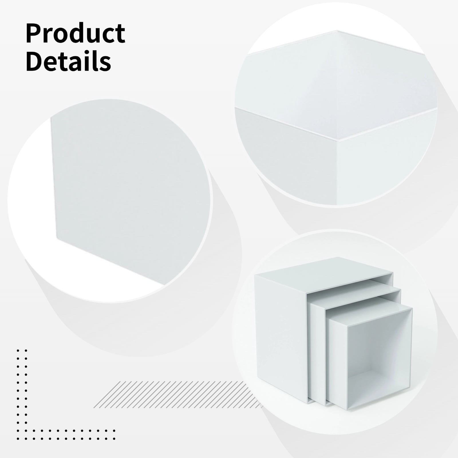 6 Pcs Acrylic White Square Dessert Display Set, Multi-Layered Risers for Cake and Pastry, Different Heights, Ideal for Weddings, Parties, and Events