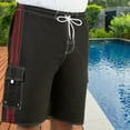 thumbnail image 3 of North 15 Men's Board Beach Swim Trunks Shorts with Cargo Pockets-5104-Blk-Lg, 3 of 7