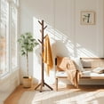 thumbnail image 7 of Coat Rack Stand with 3 Height Options and 8 Hooks Wooden Tall Freestanding Coat Rack for Home, Office, Entryway, Hallway, 7 of 7