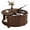 Walnut, variant on AISWORD Round Coffee Table with 360° Sliding Door, Fluted Accent Coffee Table with Storage Adjustable Footpads for Living Room, Yellow