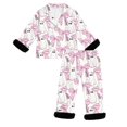 thumbnail image 3 of JAJAHO Girls Halloween Pajamas Fuzzy Trim Long Sleeve Sleepwear Button Down 2 Piece Pjs Set For Kids 3-14Y, 3 of 5