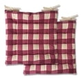thumbnail image 4 of Sweet Home Collection Buffalo Check Tufted Chair Pads (16"x16") Burgundy - 16"x16" Set of 4, 4 of 4